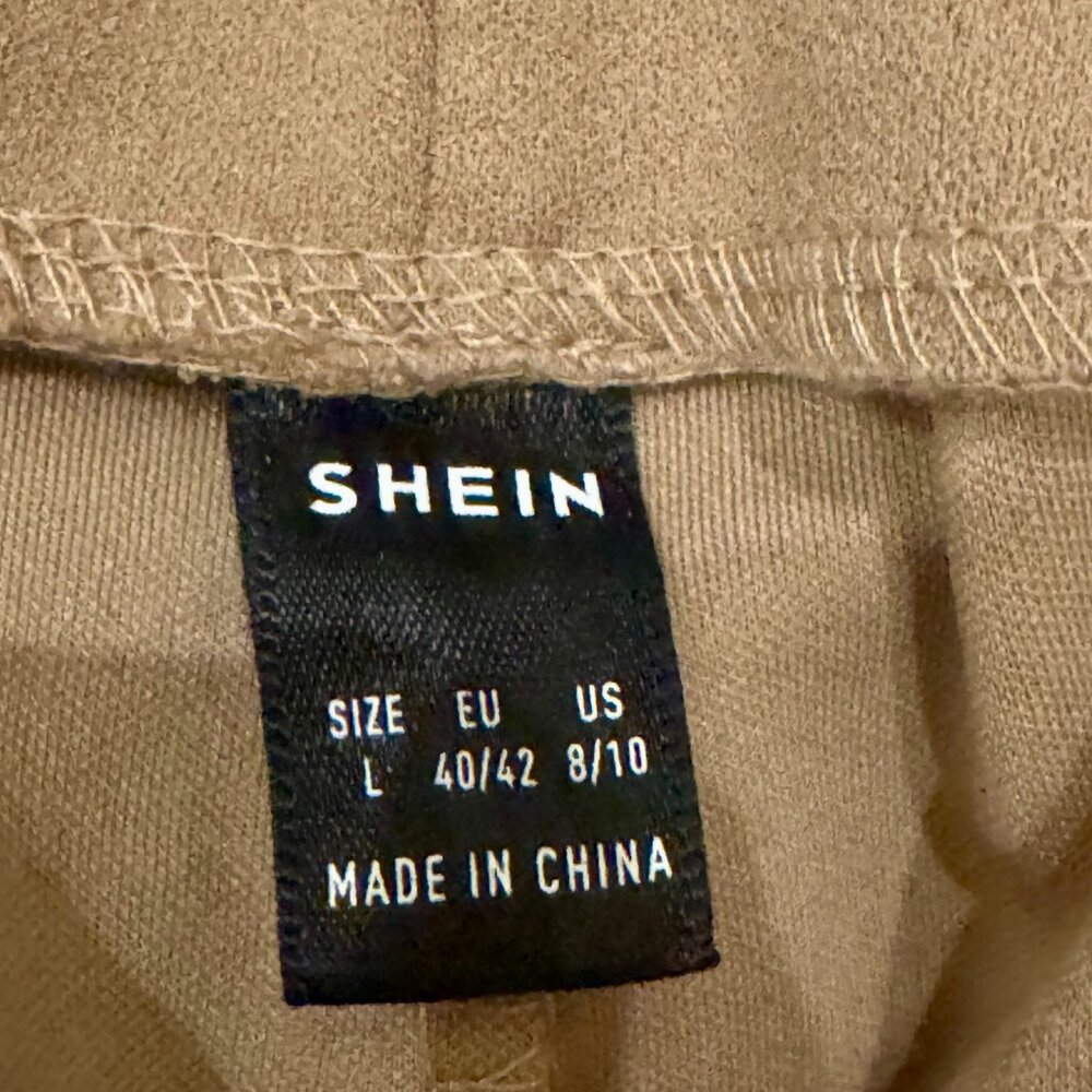 SHEIN High-Waisted Slim Fit Pants - Khaki - Size L (8/10) - Picture 3 of 4